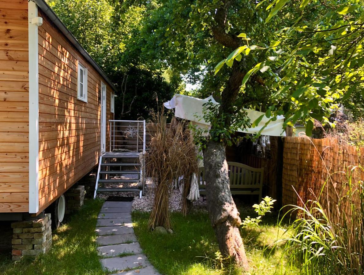 Petershagen-Eggersdorf Zirkuswagen Mit Outdoor Whirlpool Und Garten מראה חיצוני תמונה