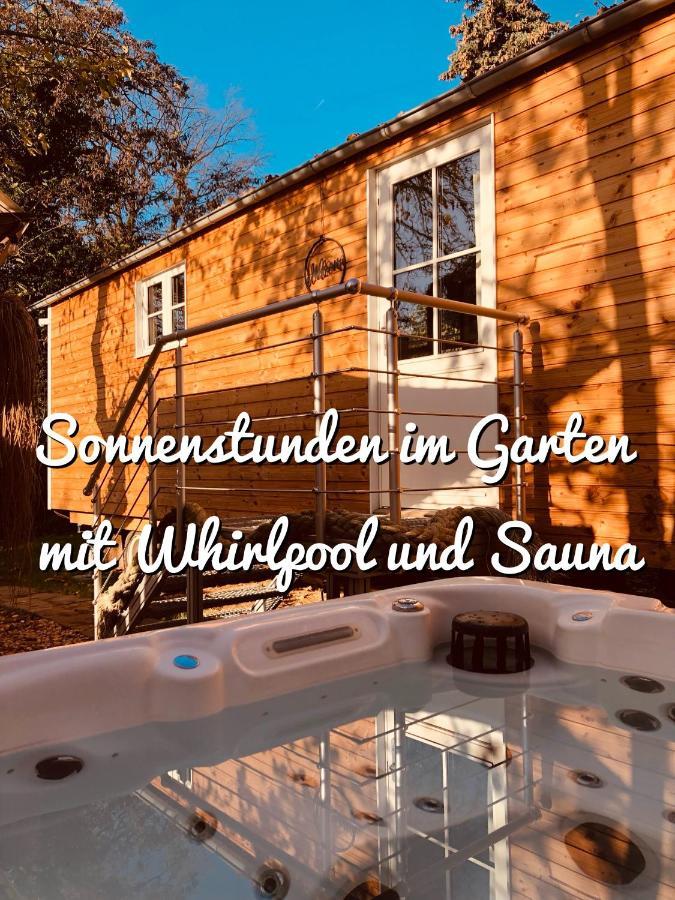 Petershagen-Eggersdorf Zirkuswagen Mit Outdoor Whirlpool Und Garten מראה חיצוני תמונה