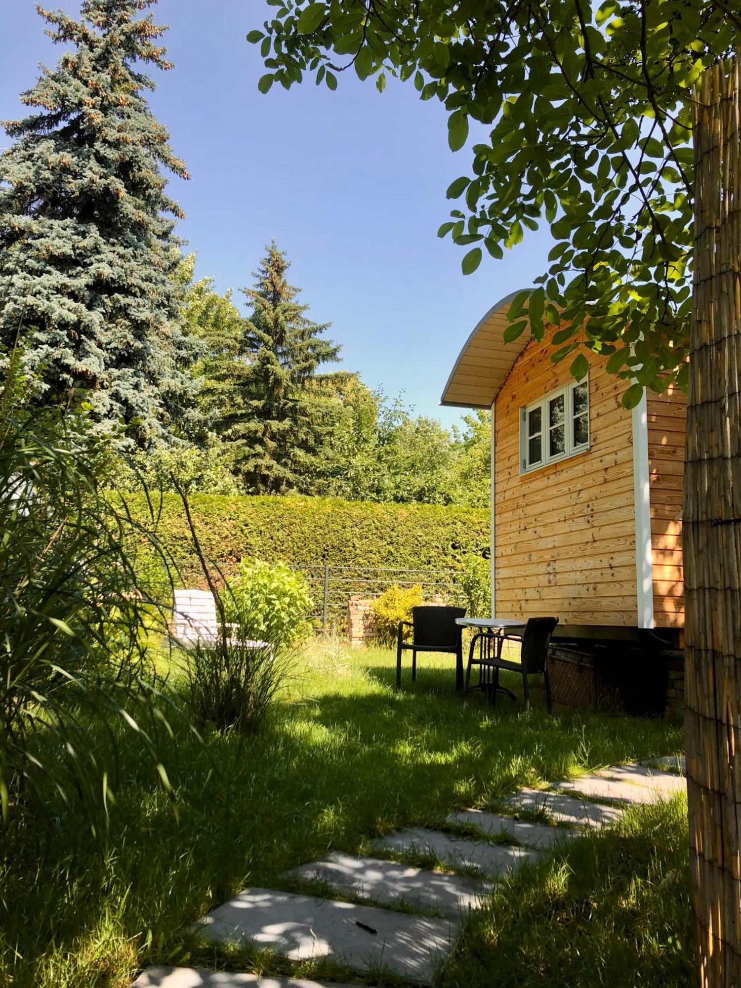 Petershagen-Eggersdorf Zirkuswagen Mit Outdoor Whirlpool Und Garten מראה חיצוני תמונה